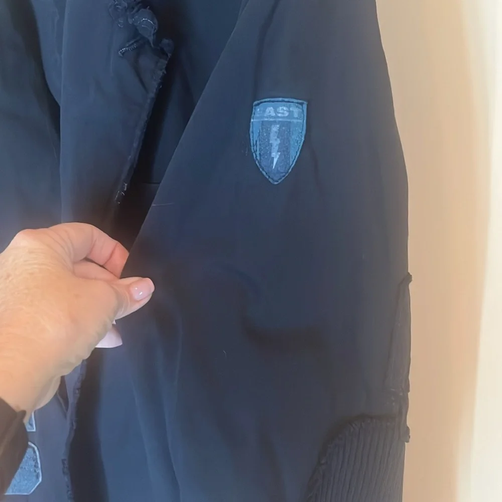 Essentials Navy Blazer with Patch Details reversible men’s large